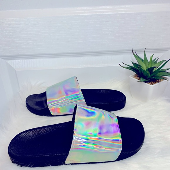 Forever 21 Shoes - Iridescent/Holographic Slide
